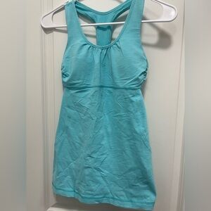 Lululemon Cut Out Tank Teal Striped Size Xxs/Xs